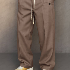 Men's Essential Straight Leg Trousers with Drawstring Waist