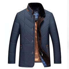 Men's Lightweight Winter Jacket with Stand-Up Collar