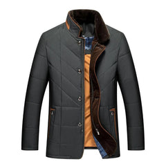 Men's Lightweight Winter Jacket with Stand-Up Collar