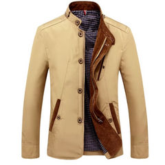 Men's Lightweight Winter Jacket with Stand-Up Collar