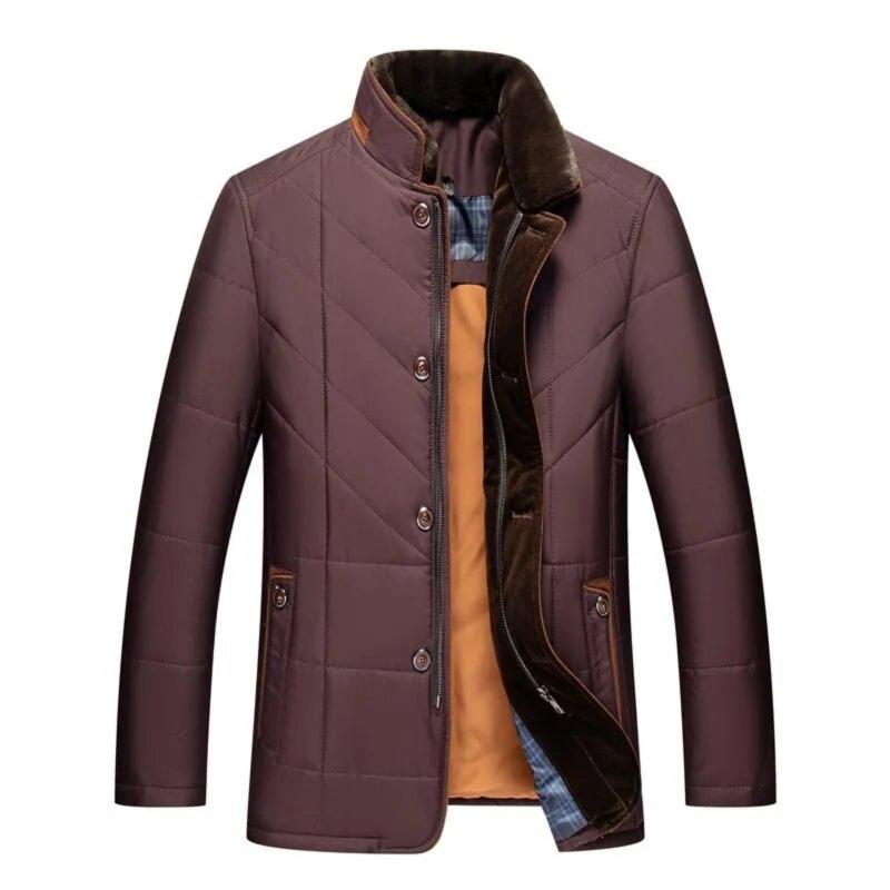 Men's Lightweight Winter Jacket with Stand-Up Collar