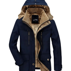 Men's Longline Hooded Winter Jacket with Padded Interior