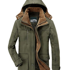 Men's Longline Hooded Winter Jacket with Padded Interior