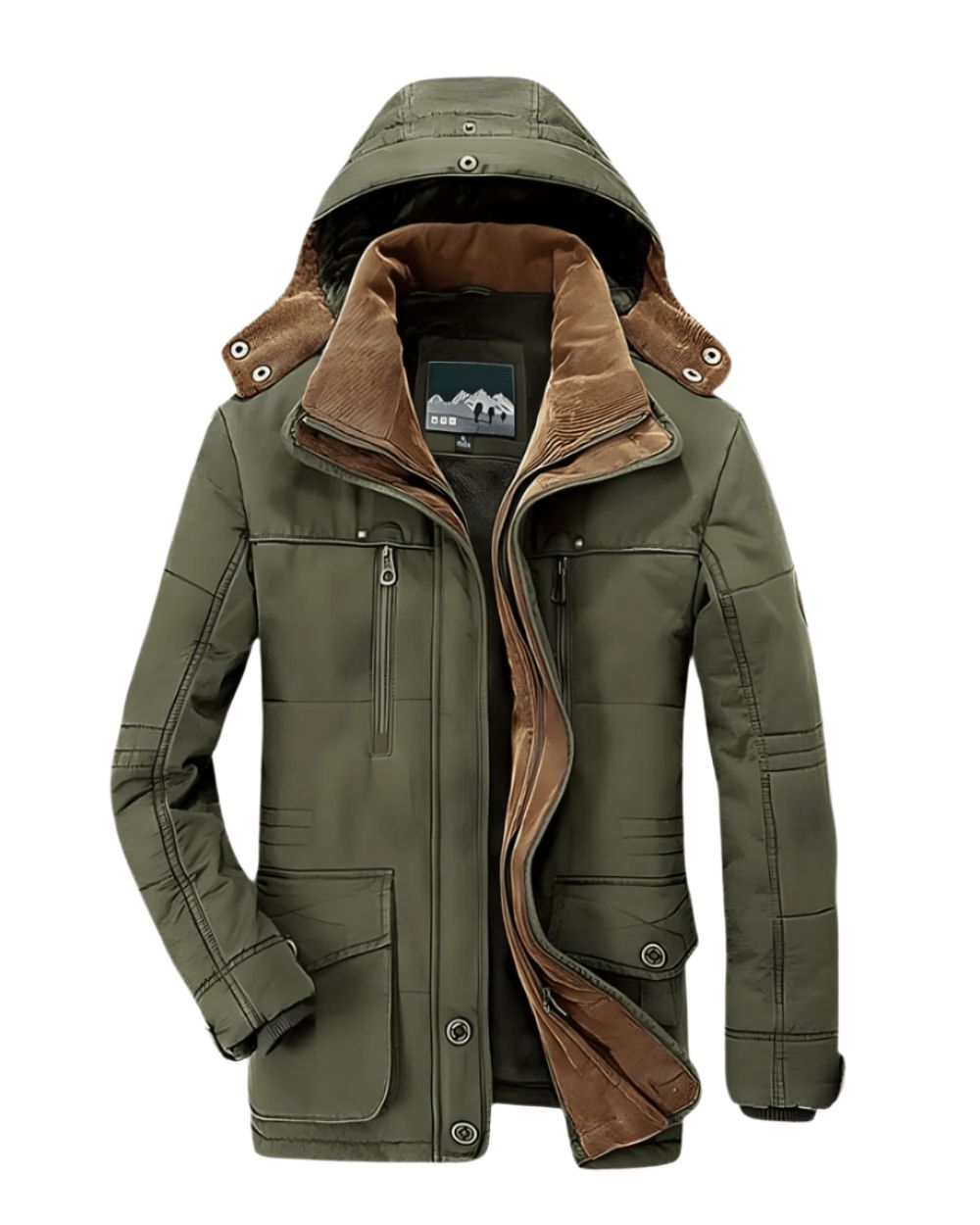 Men's Longline Hooded Winter Jacket with Padded Interior