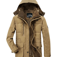 Men's Longline Hooded Winter Jacket with Padded Interior