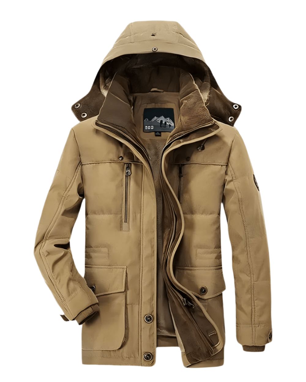 Men's Longline Hooded Winter Jacket with Padded Interior