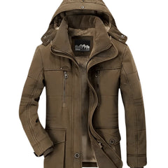 Men's Longline Hooded Winter Jacket with Padded Interior