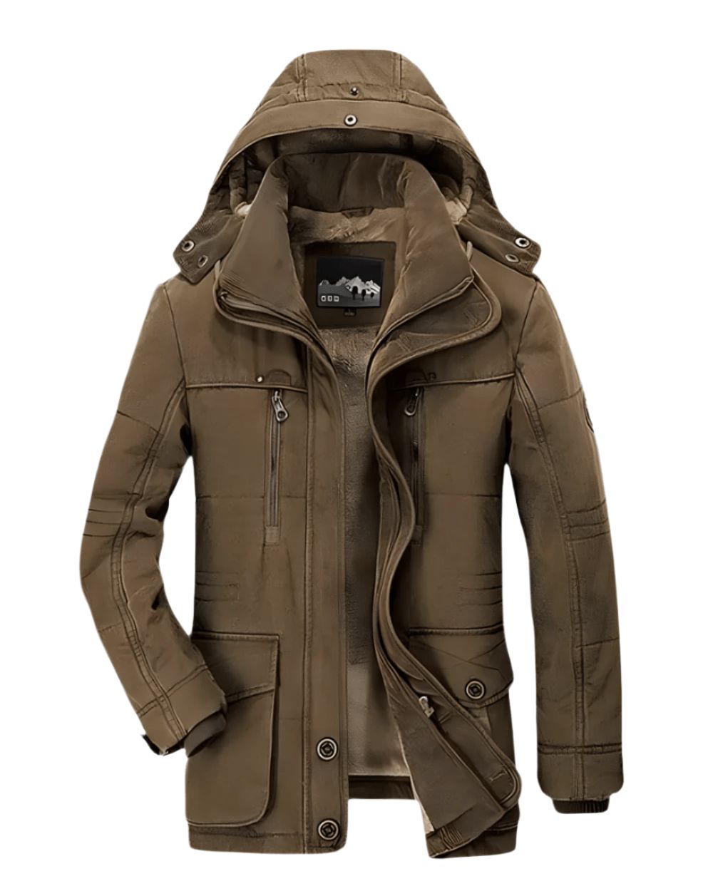 Men's Longline Hooded Winter Jacket with Padded Interior