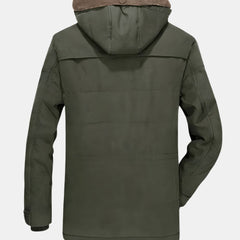 Men's Longline Hooded Winter Jacket with Padded Interior