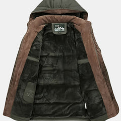 Men's Longline Hooded Winter Jacket with Padded Interior