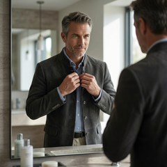 Men's Modern Button Cardigan with Tailored Fit and Deep Pockets
