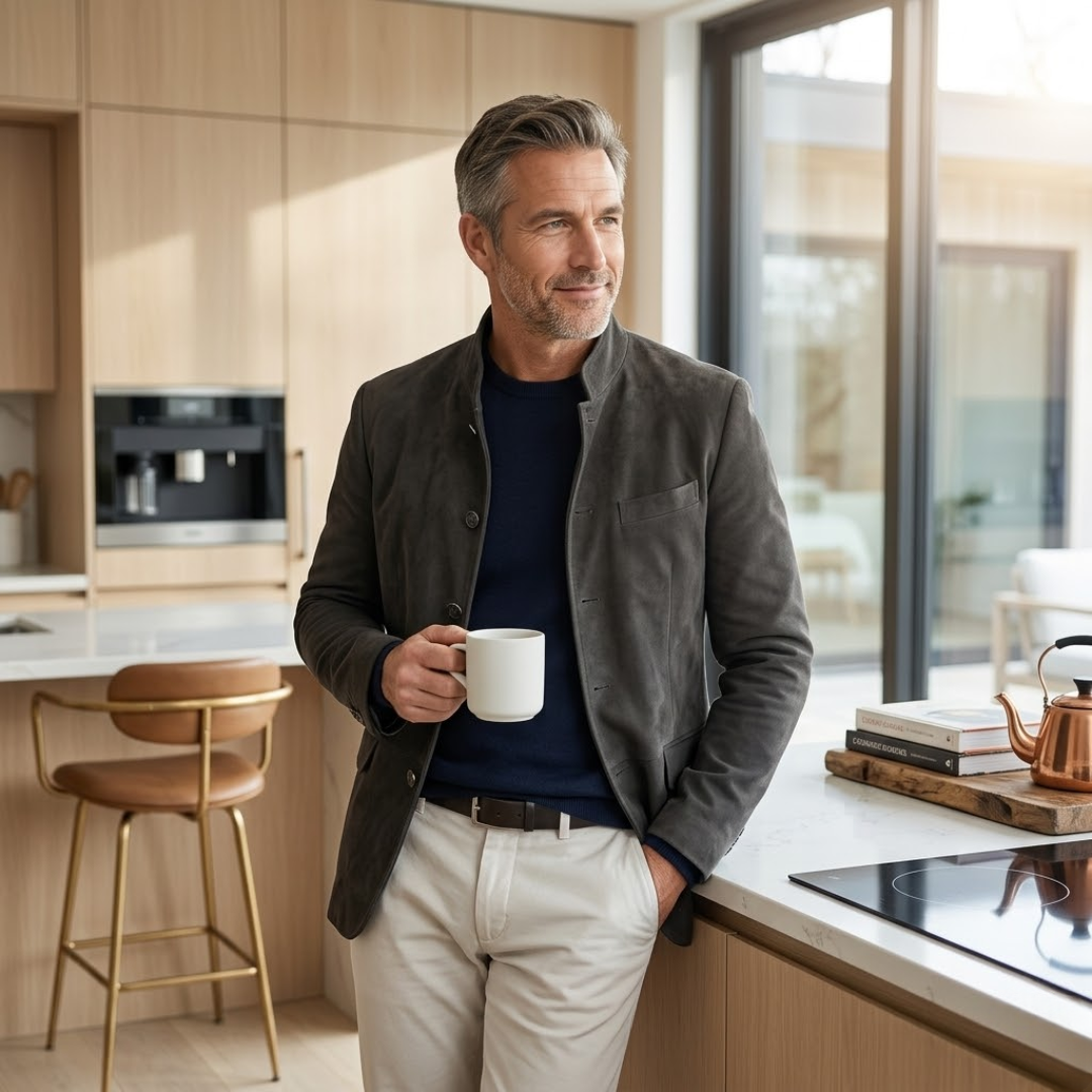 Men's Modern Button Cardigan with Tailored Fit and Deep Pockets