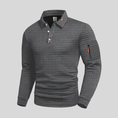 Men's Polo Collar Jumper with Zip Sleeve Pocket