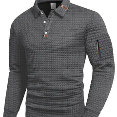 Men's Polo Collar Jumper with Zip Sleeve Pocket