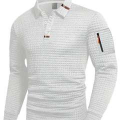 Men's Polo Collar Jumper with Zip Sleeve Pocket