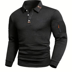 Men's Polo Collar Jumper with Zip Sleeve Pocket