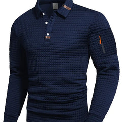 Men's Polo Collar Jumper with Zip Sleeve Pocket