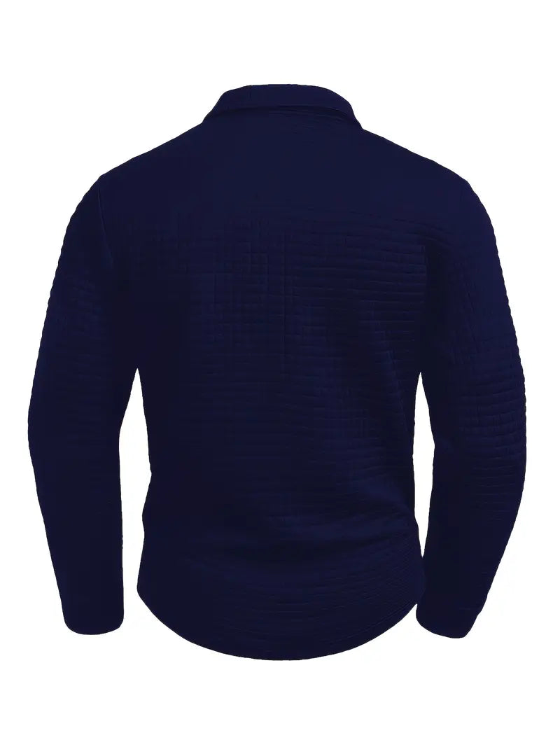 Men's Polo Collar Jumper with Zip Sleeve Pocket