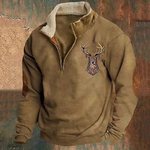 Men's Relaxed Quarter Zip Jumper with Simple Clean Lines