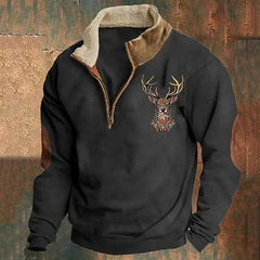Men's Relaxed Quarter Zip Jumper with Simple Clean Lines