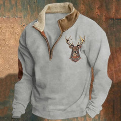 Men's Relaxed Quarter Zip Jumper with Simple Clean Lines