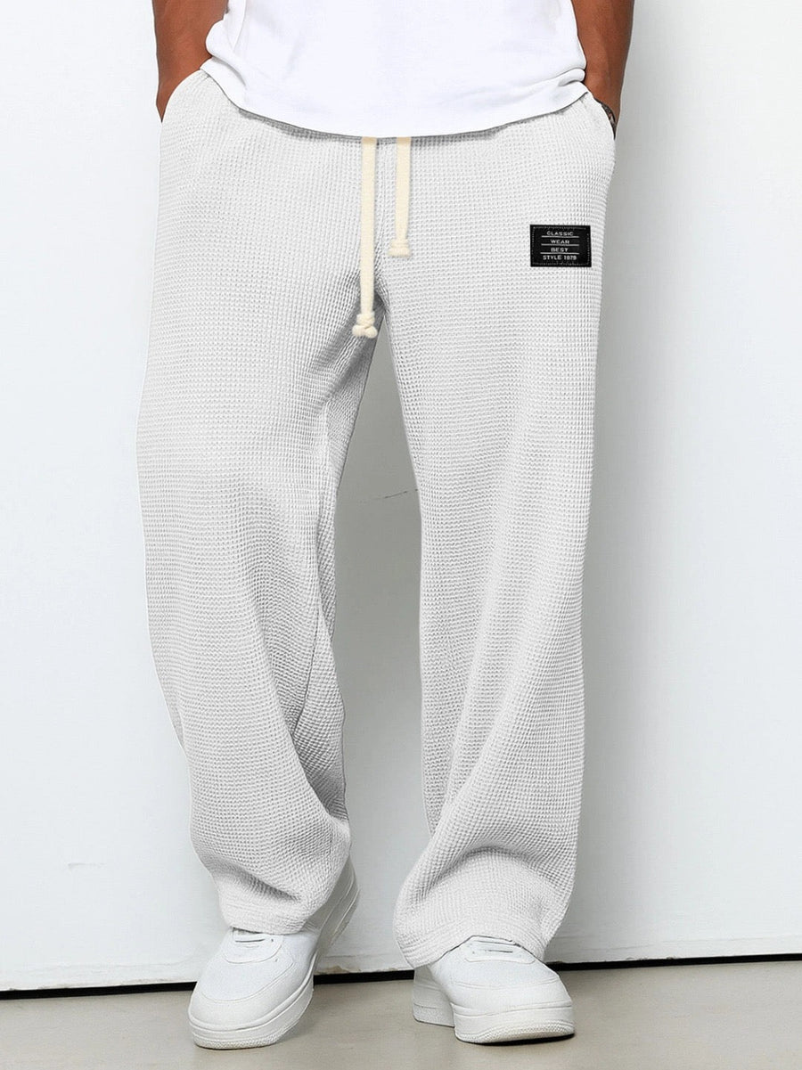 Men's Relaxed Straight Fit Trousers with Adjustable Waistband