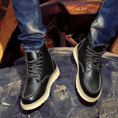 Men's Retro Winter Boots with Padded Insole and Sturdy Sole