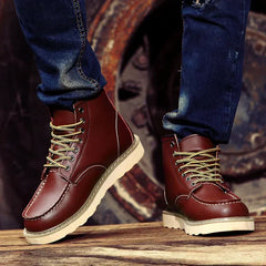 Men's Retro Winter Boots with Padded Insole and Sturdy Sole