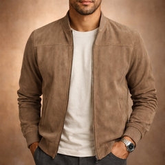 Men's Smart Casual Bomber Jacket with Clean Lines