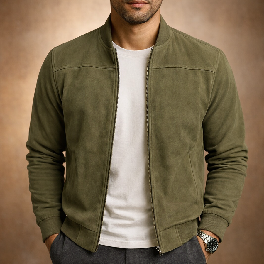 Men's Smart Casual Bomber Jacket with Clean Lines