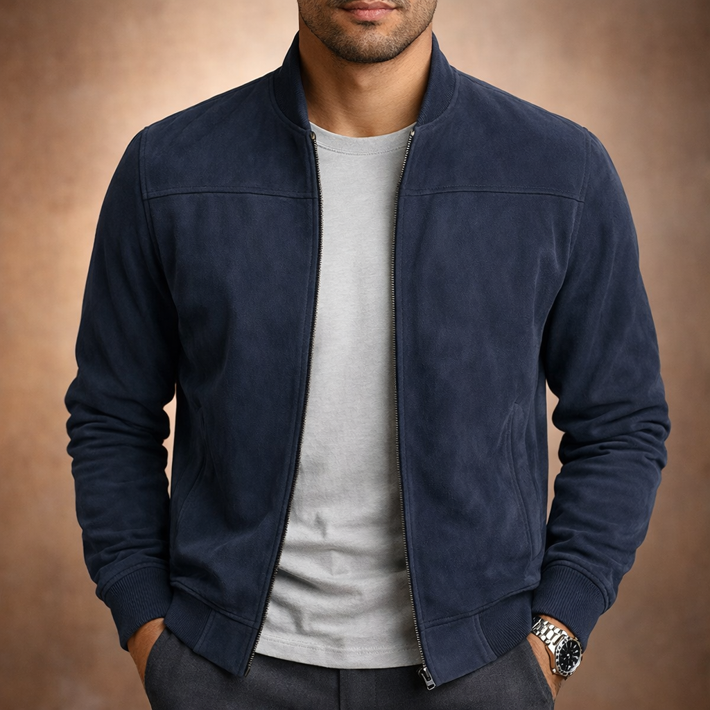 Men's Smart Casual Bomber Jacket with Clean Lines