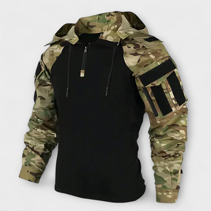 Men's Tactical Half Zip Hoodie with Sleeve Pockets