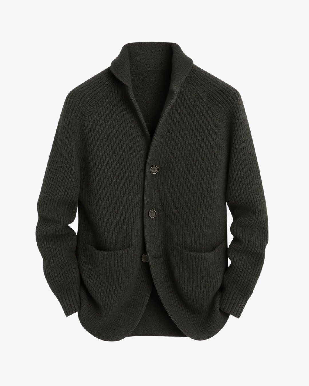 Men's Tailored Button-Front Cardigan with Structured Fit