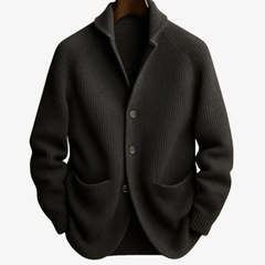 Men's Tailored Button-Front Cardigan with Structured Fit