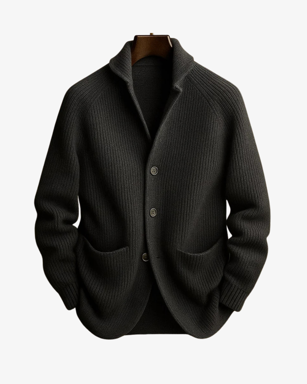 Men's Tailored Button-Front Cardigan with Structured Fit