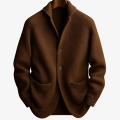 Men's Tailored Button-Front Cardigan with Structured Fit