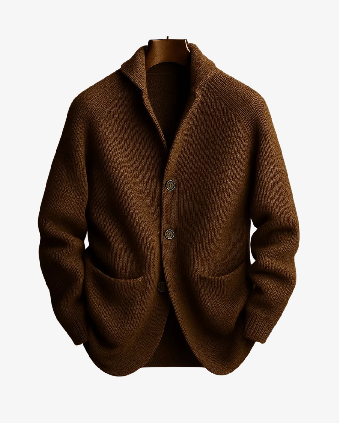 Men's Tailored Button-Front Cardigan with Structured Fit