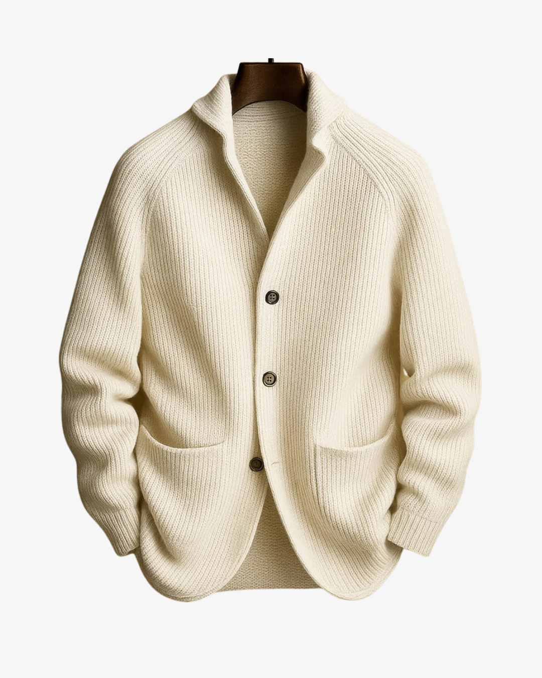Men's Tailored Button-Front Cardigan with Structured Fit