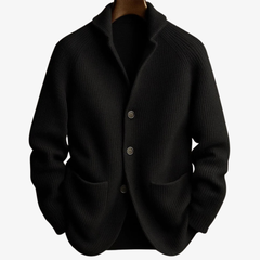 Men's Tailored Button-Front Cardigan with Structured Fit