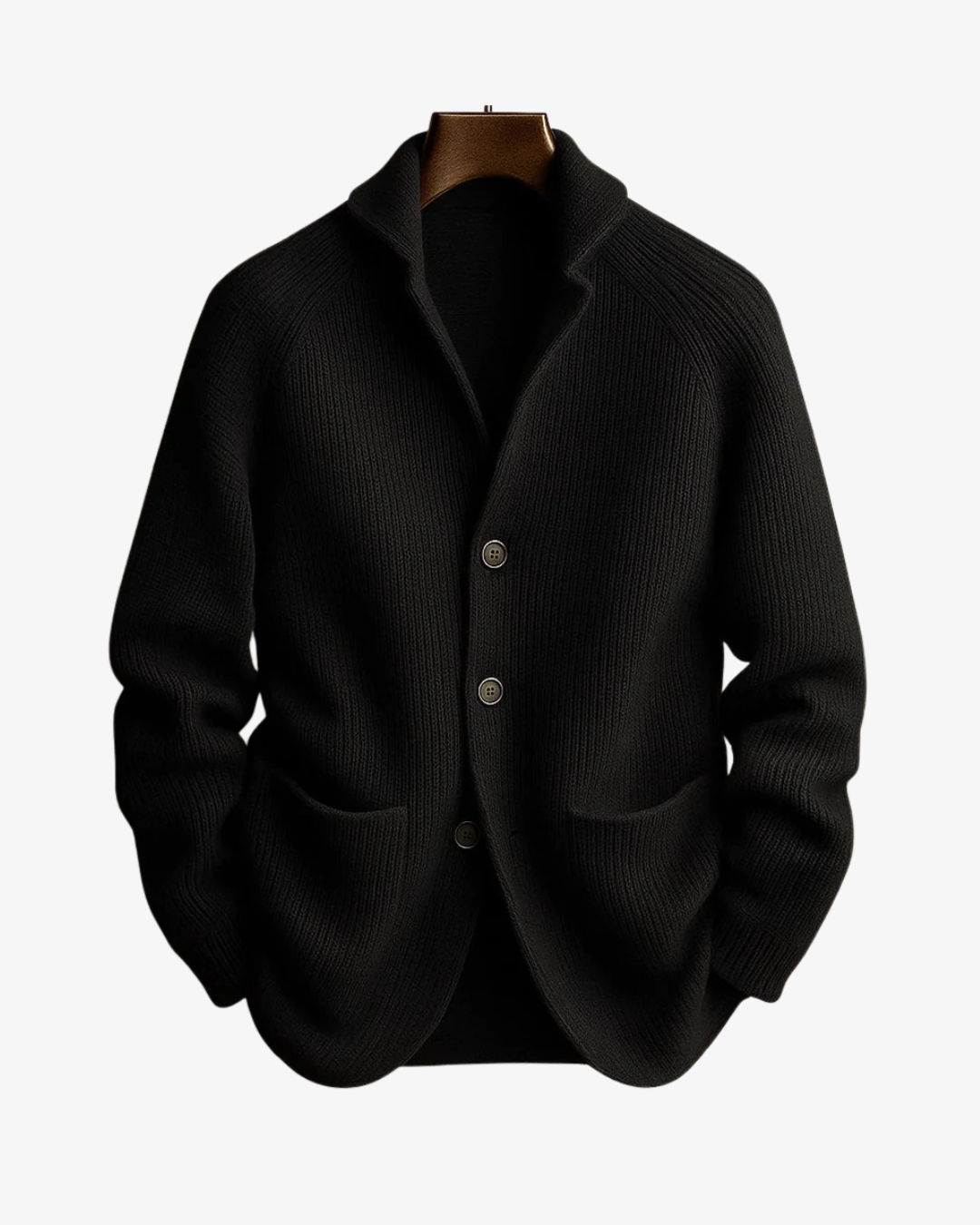 Men's Tailored Button-Front Cardigan with Structured Fit
