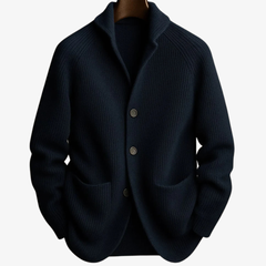 Men's Tailored Button-Front Cardigan with Structured Fit