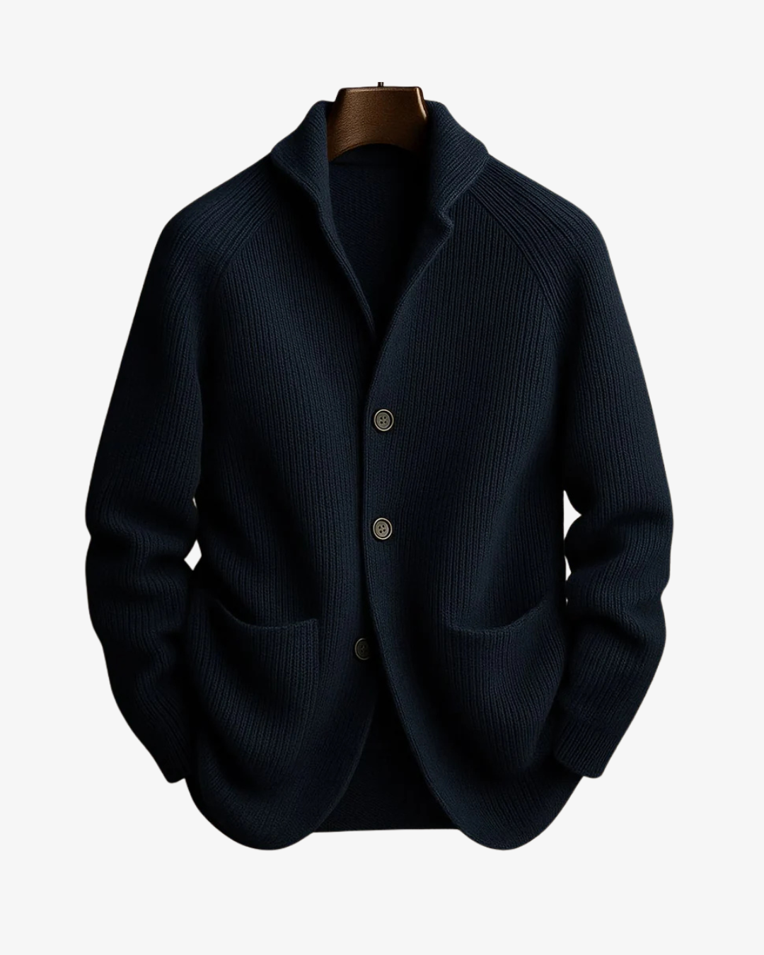 Men's Tailored Button-Front Cardigan with Structured Fit