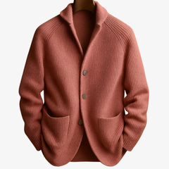 Men's Tailored Button-Front Cardigan with Structured Fit