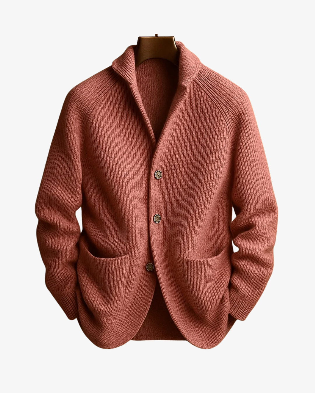 Men's Tailored Button-Front Cardigan with Structured Fit