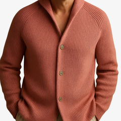 Men's Tailored Button-Front Cardigan with Structured Fit