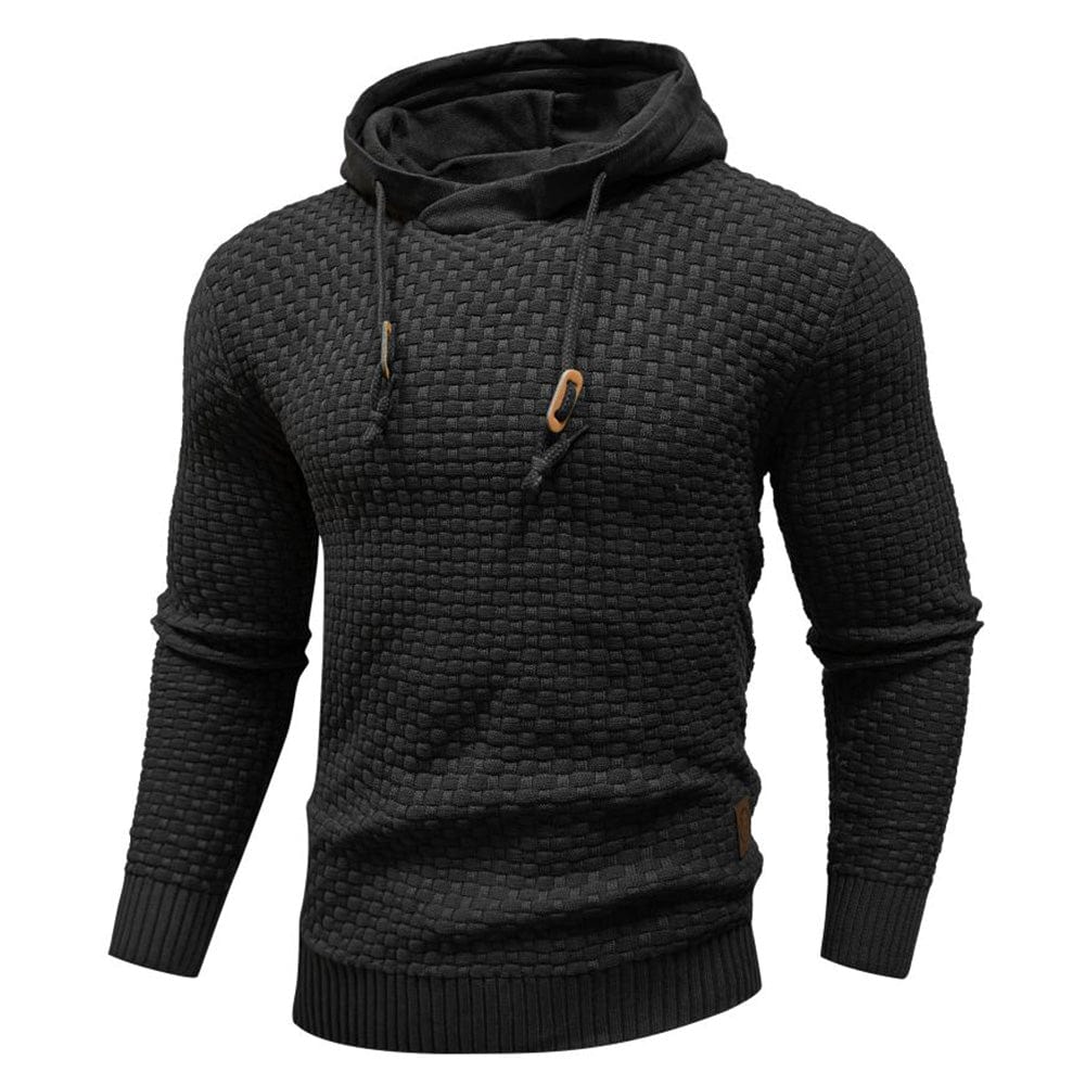 Men's Textured Heavyweight Hoodie with Ribbed Cuffs