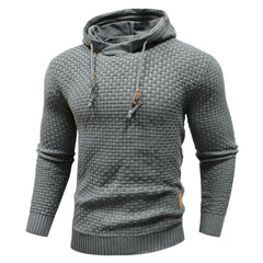 Men's Textured Heavyweight Hoodie with Ribbed Cuffs