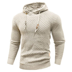 Men's Textured Heavyweight Hoodie with Ribbed Cuffs