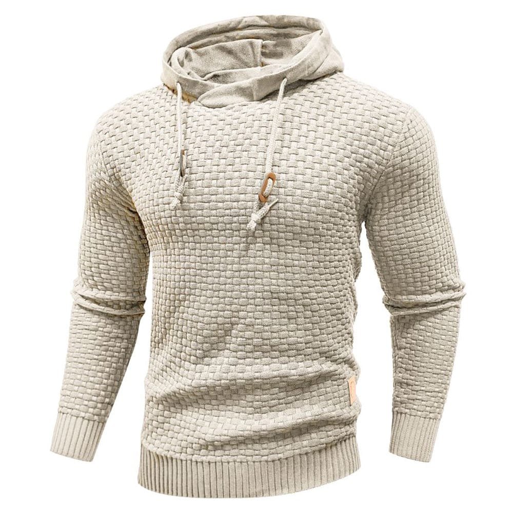 Men's Textured Heavyweight Hoodie with Ribbed Cuffs