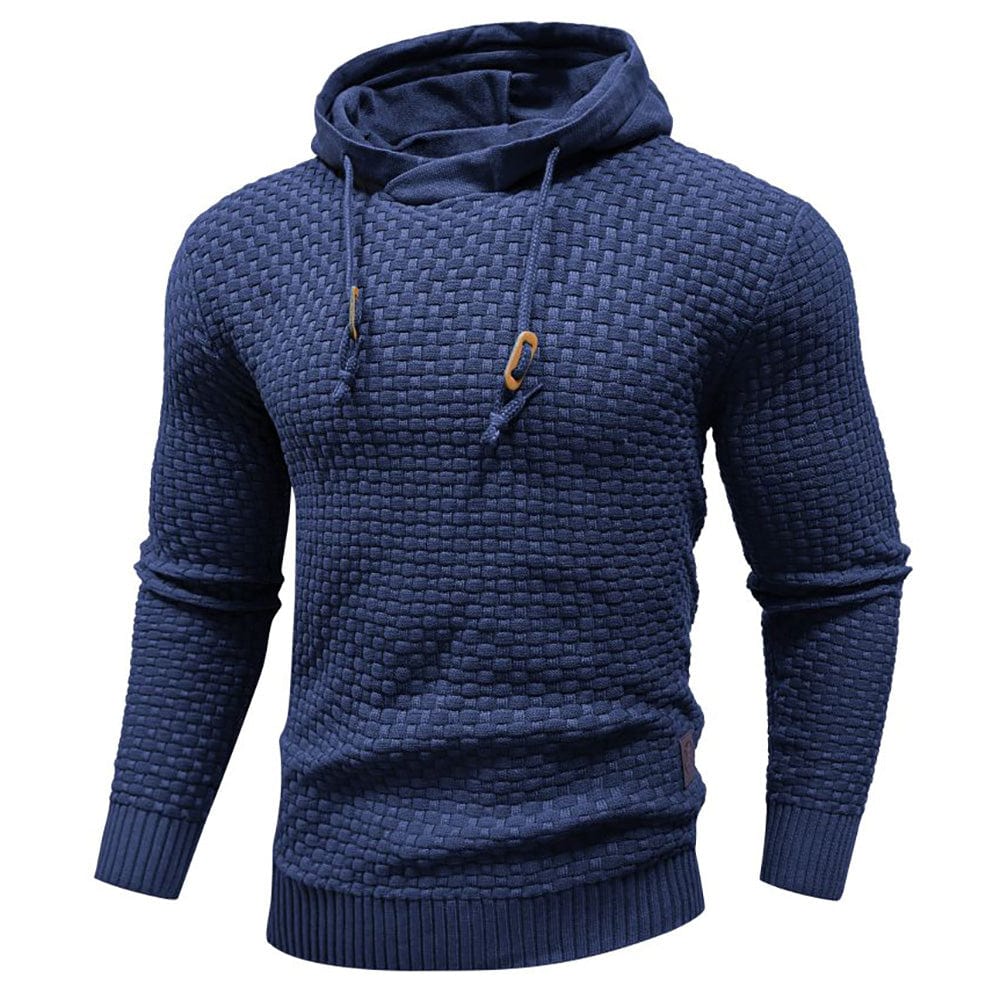 Men's Textured Heavyweight Hoodie with Ribbed Cuffs